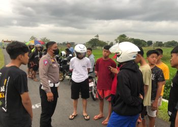 Respon Keluhan Warga, Sat Lantas Polres Karanganyar Amankan Puluhan Kendaraan Berkenalpot Brong di Kawasan Waduk Lalung